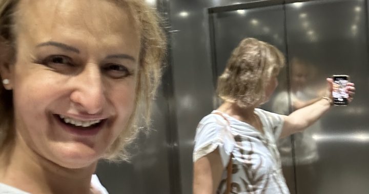 BiancaInAacensoreConSpecchio cover